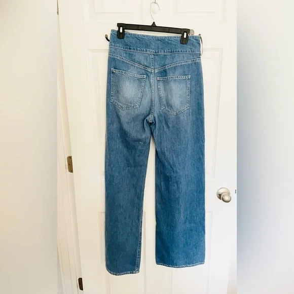 Veronica Beard: Taylor Relaxed Wide Leg High Rise blue Jeans Sz 27, 100% Cotton - Picture 6 of 16